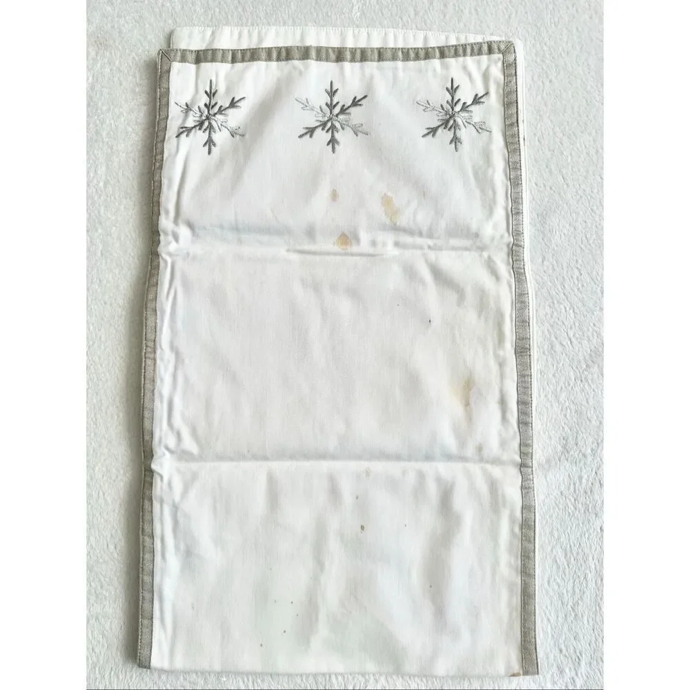 Target - white and gray snowflake table runner 46 inches long